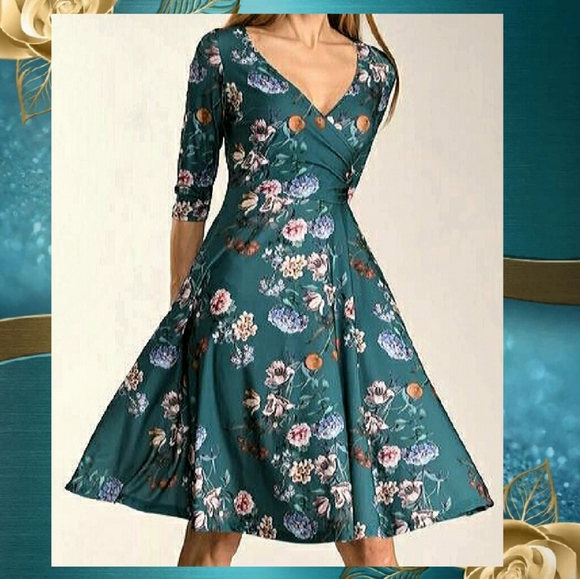 Lbisse Dresses & Skirts - 🌟HOST PICK🌟EUC 3X  Lbisse Surplice Midi Dress